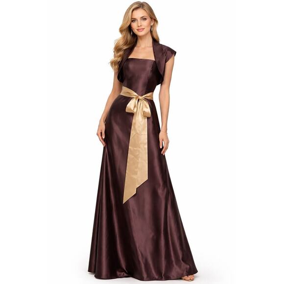 Jessica McClintock Dresses & Skirts - Jessica Mclintock Vintage Formal Dress Brown Sz.14 Strapless Bridal